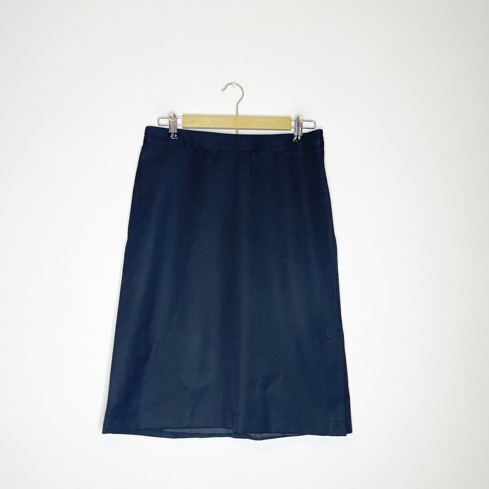 Vintage‎ Y2K Size 10 Banana Republic Black Wool Pencil Skirt Made in Italy